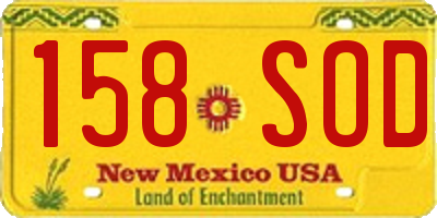 NM license plate 158SOD