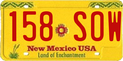 NM license plate 158SOW