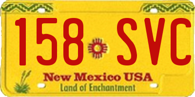 NM license plate 158SVC