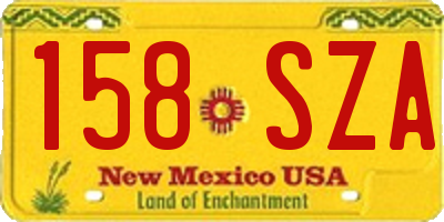 NM license plate 158SZA