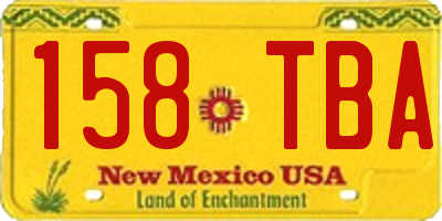 NM license plate 158TBA