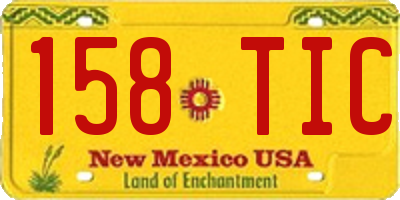 NM license plate 158TIC