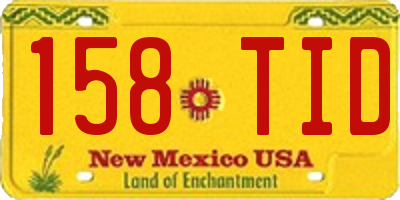 NM license plate 158TID
