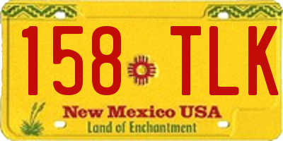 NM license plate 158TLK
