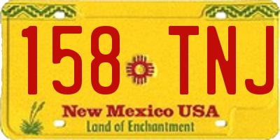NM license plate 158TNJ
