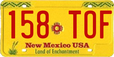 NM license plate 158TOF