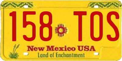 NM license plate 158TOS