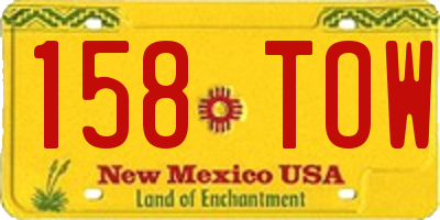 NM license plate 158TOW