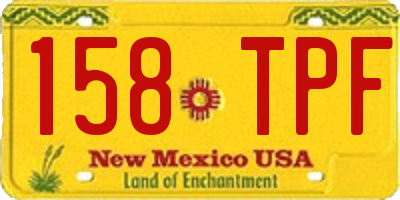 NM license plate 158TPF