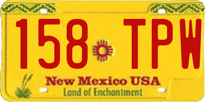 NM license plate 158TPW