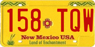 NM license plate 158TQW