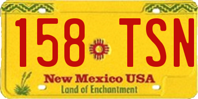 NM license plate 158TSN