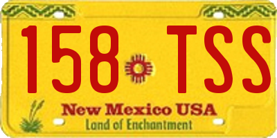 NM license plate 158TSS