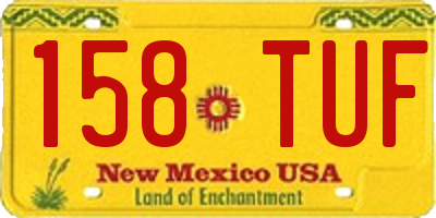 NM license plate 158TUF