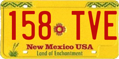 NM license plate 158TVE
