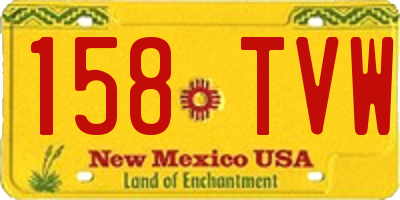 NM license plate 158TVW