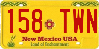NM license plate 158TWN