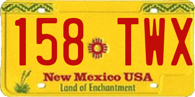 NM license plate 158TWX