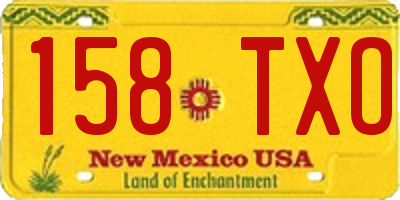 NM license plate 158TXO
