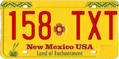 NM license plate 158TXT