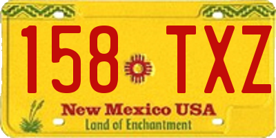 NM license plate 158TXZ