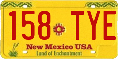 NM license plate 158TYE