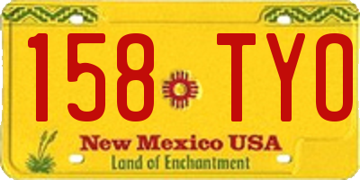 NM license plate 158TYO