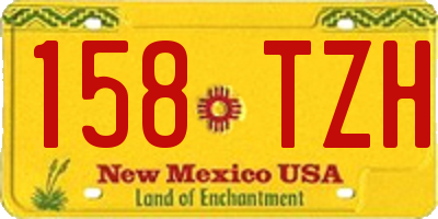 NM license plate 158TZH