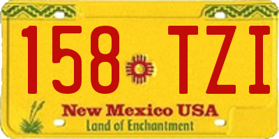 NM license plate 158TZI