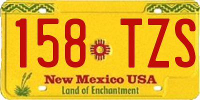 NM license plate 158TZS