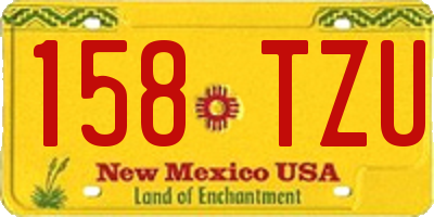 NM license plate 158TZU