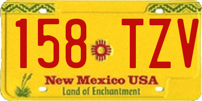 NM license plate 158TZV