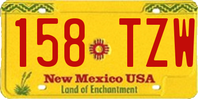 NM license plate 158TZW