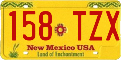 NM license plate 158TZX