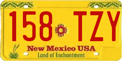 NM license plate 158TZY