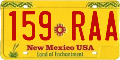 NM license plate 159RAA