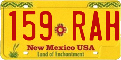 NM license plate 159RAH