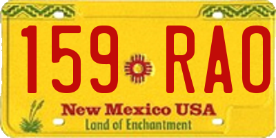 NM license plate 159RAO