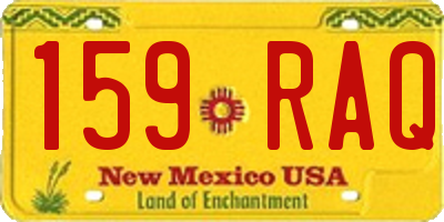 NM license plate 159RAQ