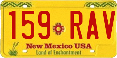 NM license plate 159RAV