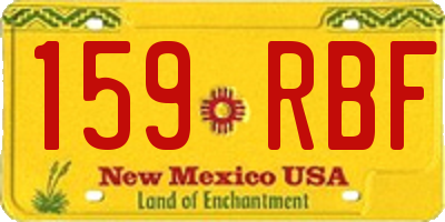 NM license plate 159RBF