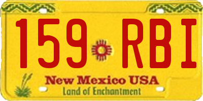 NM license plate 159RBI