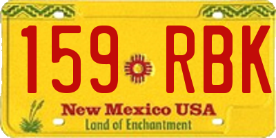 NM license plate 159RBK