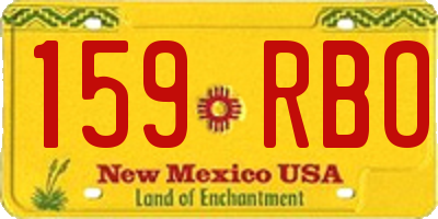 NM license plate 159RBO
