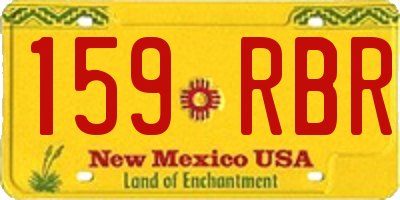 NM license plate 159RBR
