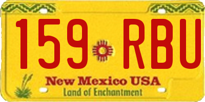 NM license plate 159RBU