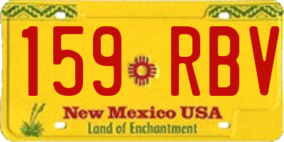 NM license plate 159RBV