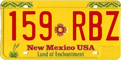 NM license plate 159RBZ