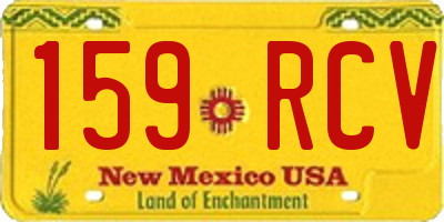 NM license plate 159RCV