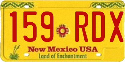 NM license plate 159RDX